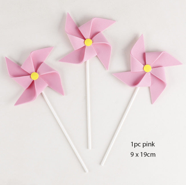 Windmill cake topper pinwheel baby cake decorating tool children cake