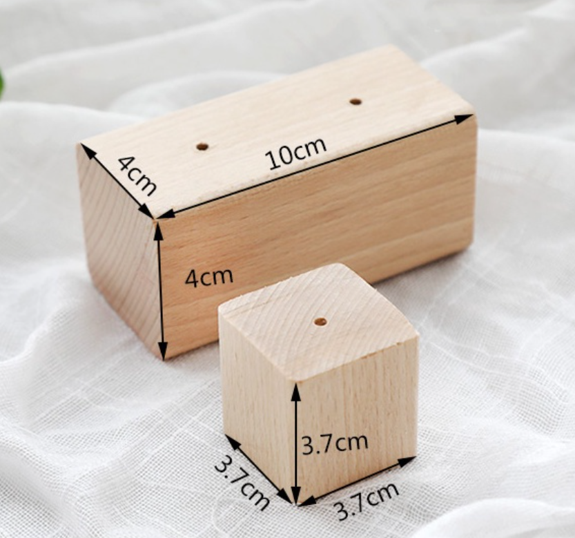 Wood stand - Piping flower nail wood block for anchoring piped buttercream flowers cake decorating wooden block