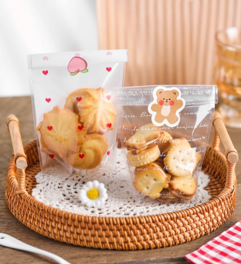 50pcs cookie wrapper madeleine packaging bag biscuit sweets candy wrapping gift plastic bags