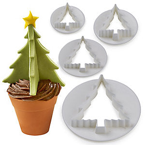 3pcs Christmas tree cutter xmas tree cutters cake decorating cookie mould linzer cookie