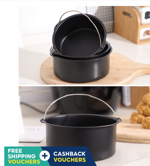6 / 7 / 8 inch non stick cake pan airfryer pan steaming carbon steel handle mould