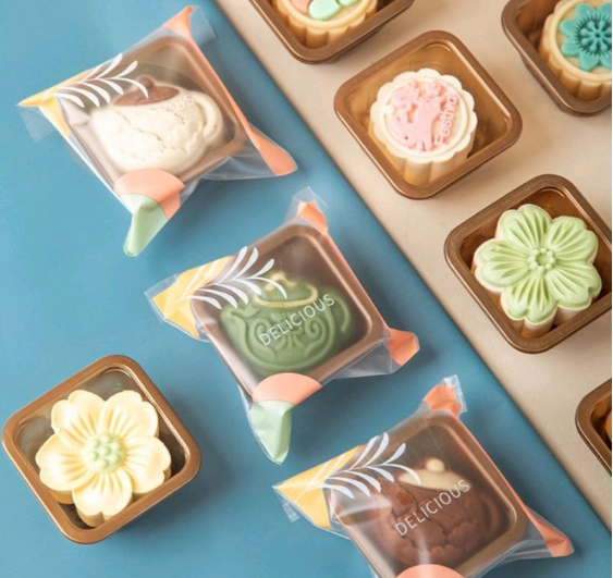 Self adhesive sealing wrapper mooncake bag plastic bag cookie gift packaging