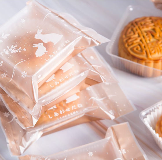 (100pcs wrapper) mooncake heat sealer food wrappers sakura morandi bag packaging cookie wrapper sealing pineapple tart