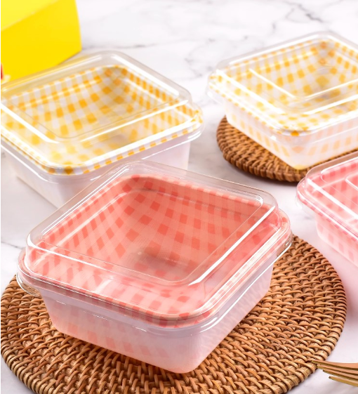 10pcs cake box container tiramisu cup cake plastic tray mousse cups disposable pudding takeaway box