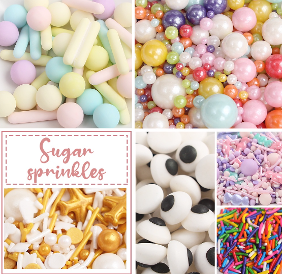 🇸🇬 50g / 50ml sprinkles dragees cupcake decoration sugar pearls nonpareils edible glitter ball sprinkle rod