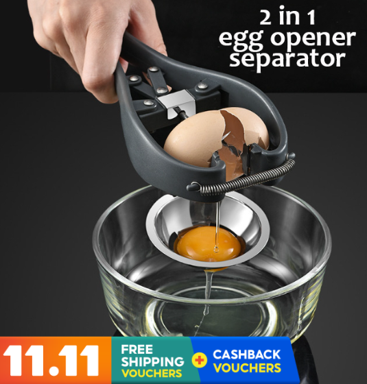 2 in 1 egg opener & egg separator yolk sieve