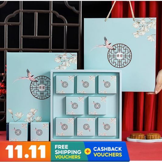 100g/ 125g Mooncake gift box EXTRA large packaging box & carrier 7pcs set