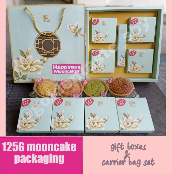 100g/ 125g Mooncake gift box EXTRA large packaging box & carrier 7pcs set
