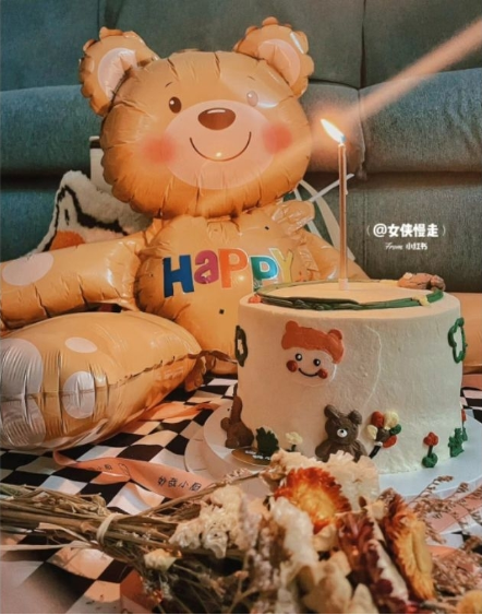 Bear balloon foil party balloons cake box decoration birthday girl