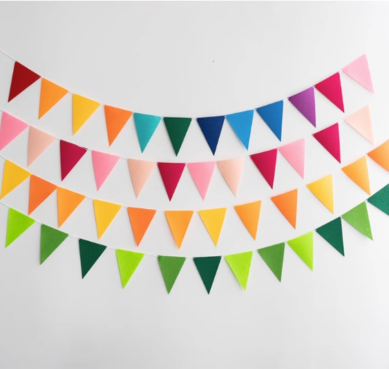Happy birthday wall bunting flag decoration for party colourful event