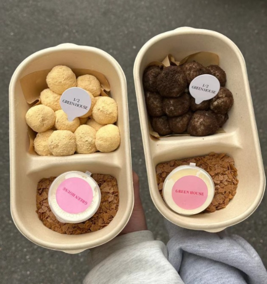 (10pcs) 2 cavity mochi box muah chee bento box recyclable eco-friendly packaging