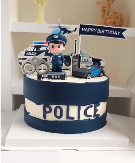 8pcs Police cake topper policeman police car paper toppers for cake decoration 警擦蛋糕