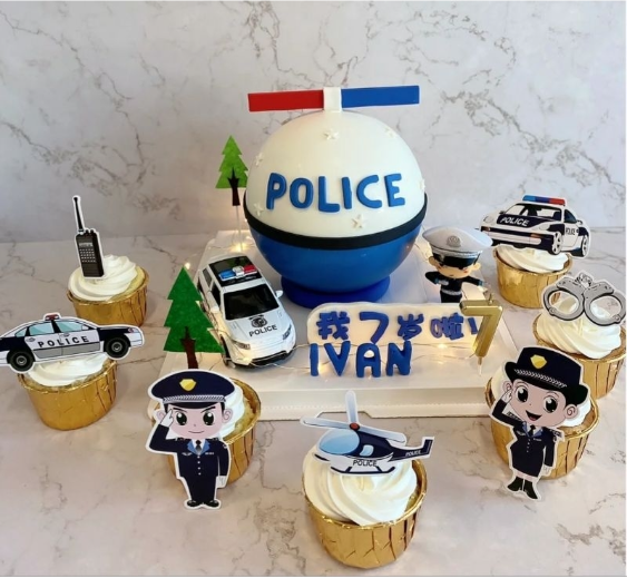 8pcs Police cake topper policeman police car paper toppers for cake decoration 警擦蛋糕
