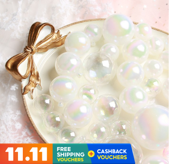 Transparent ball cake topper pearl christmas ball decoration