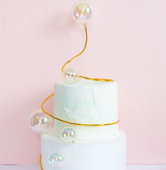 Transparent ball cake topper pearl christmas ball decoration