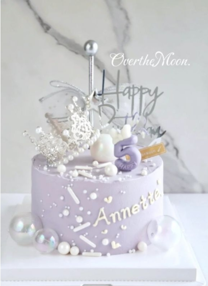 Transparent ball cake topper pearl christmas ball decoration