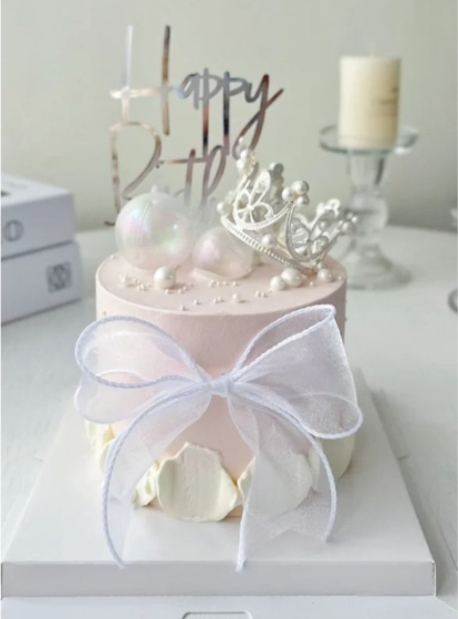 Transparent ball cake topper pearl christmas ball decoration