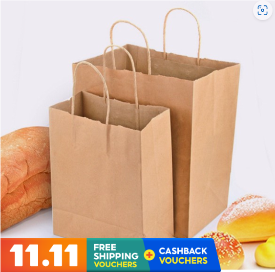 Kraft paper bag wine bag takeaway plastic bag brown colour carrier