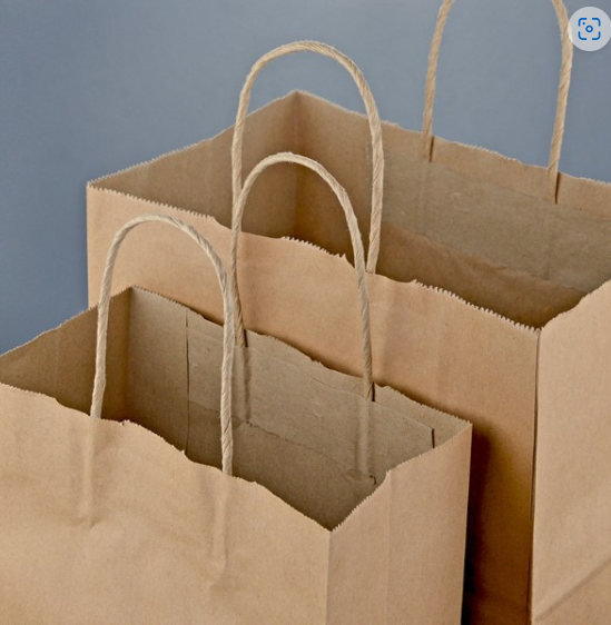 Kraft paper bag takeaway plastic bag brown colour carrier