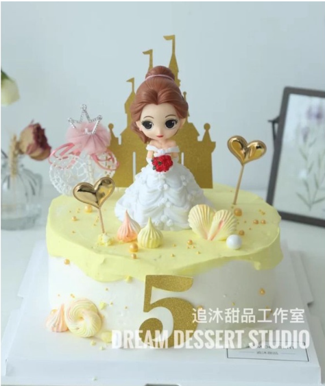 Belle figurine toy cake topper beauty & the beast princess cake decoration for girl