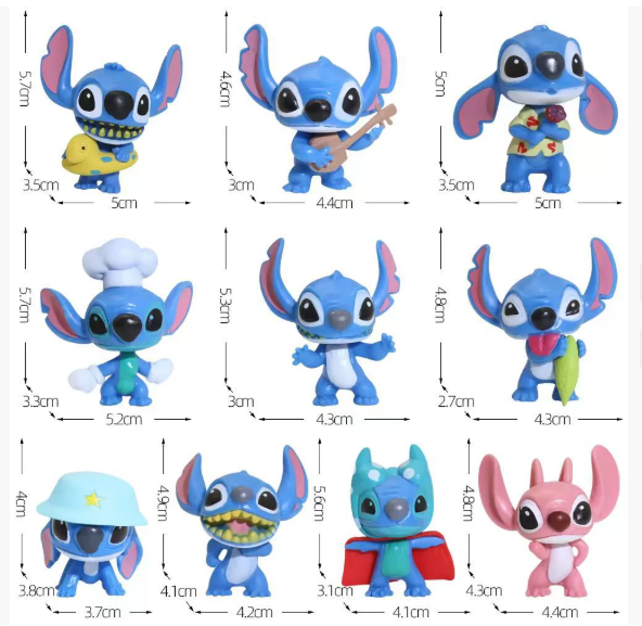Lilo & Stitch Cake Topper Figurine Cake Decoration Forest Fern Paper Card
