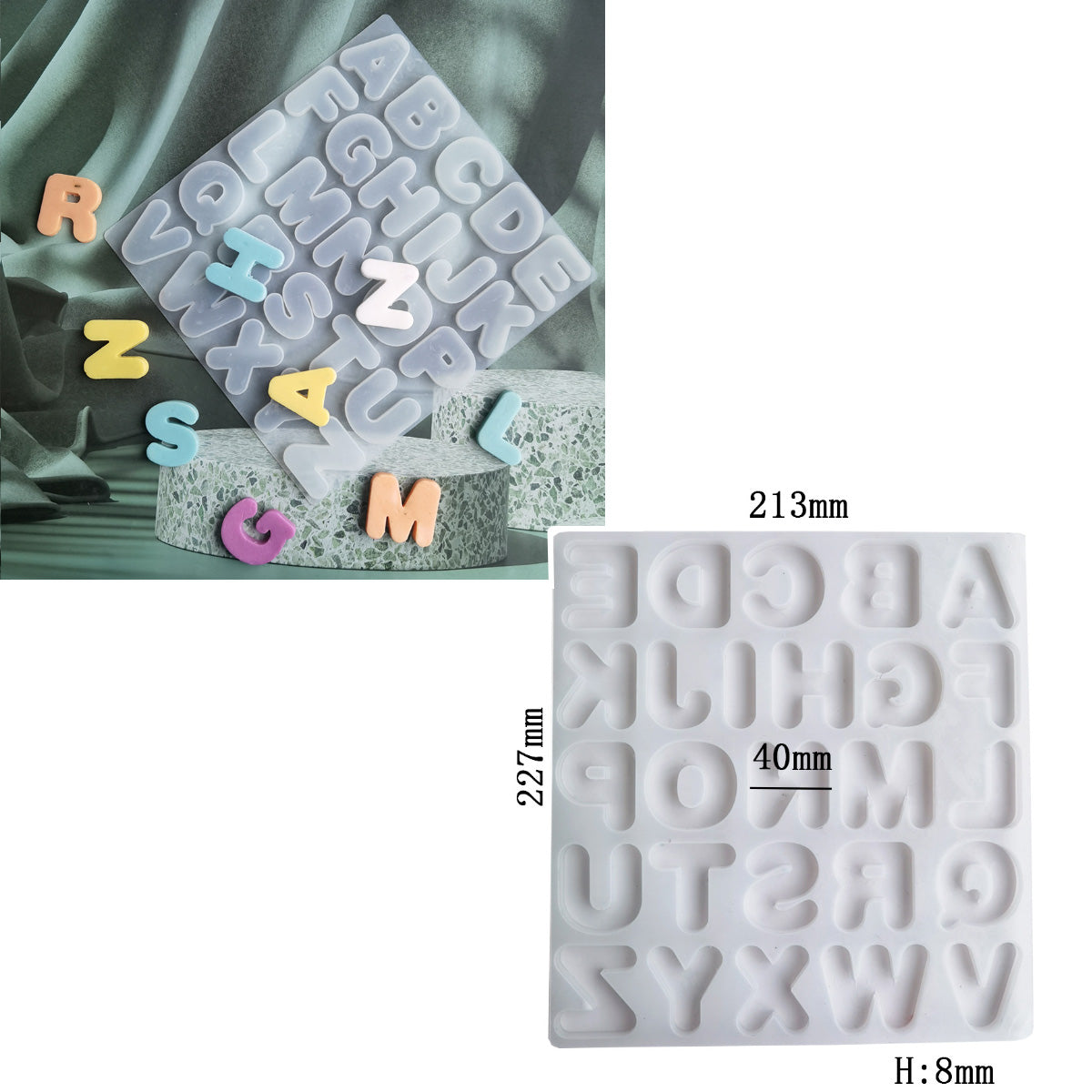 Alphabet chocolate jelly silicone mould ice cube mold