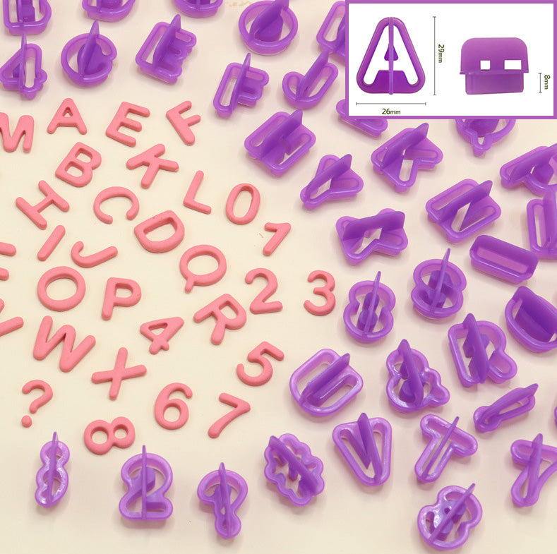 40pc alphabet cut-outs set letters cookie cutter fondant cutters numbers mould