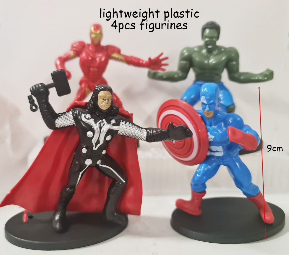 Avengers 6pcs figurine set Captain america iron man thor batman spiderman superman toy figure cake topper