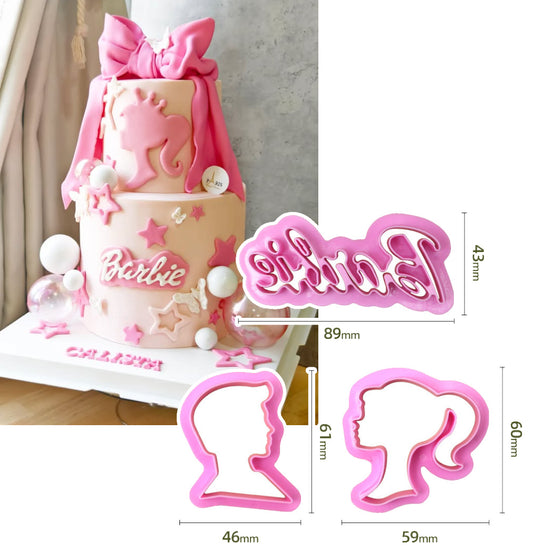 3pcs Barbie Cutter Cake mould fondant cutters