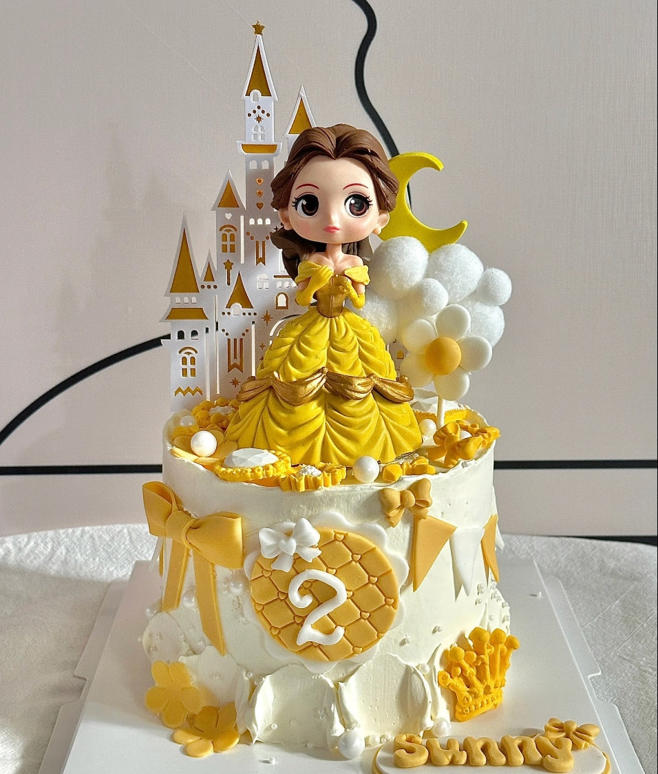 Belle figurine toy cake topper beauty & the beast princess cake decoration for girl