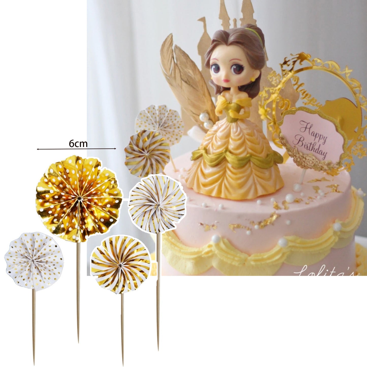 Belle figurine toy cake topper beauty & the beast princess cake decoration for girl