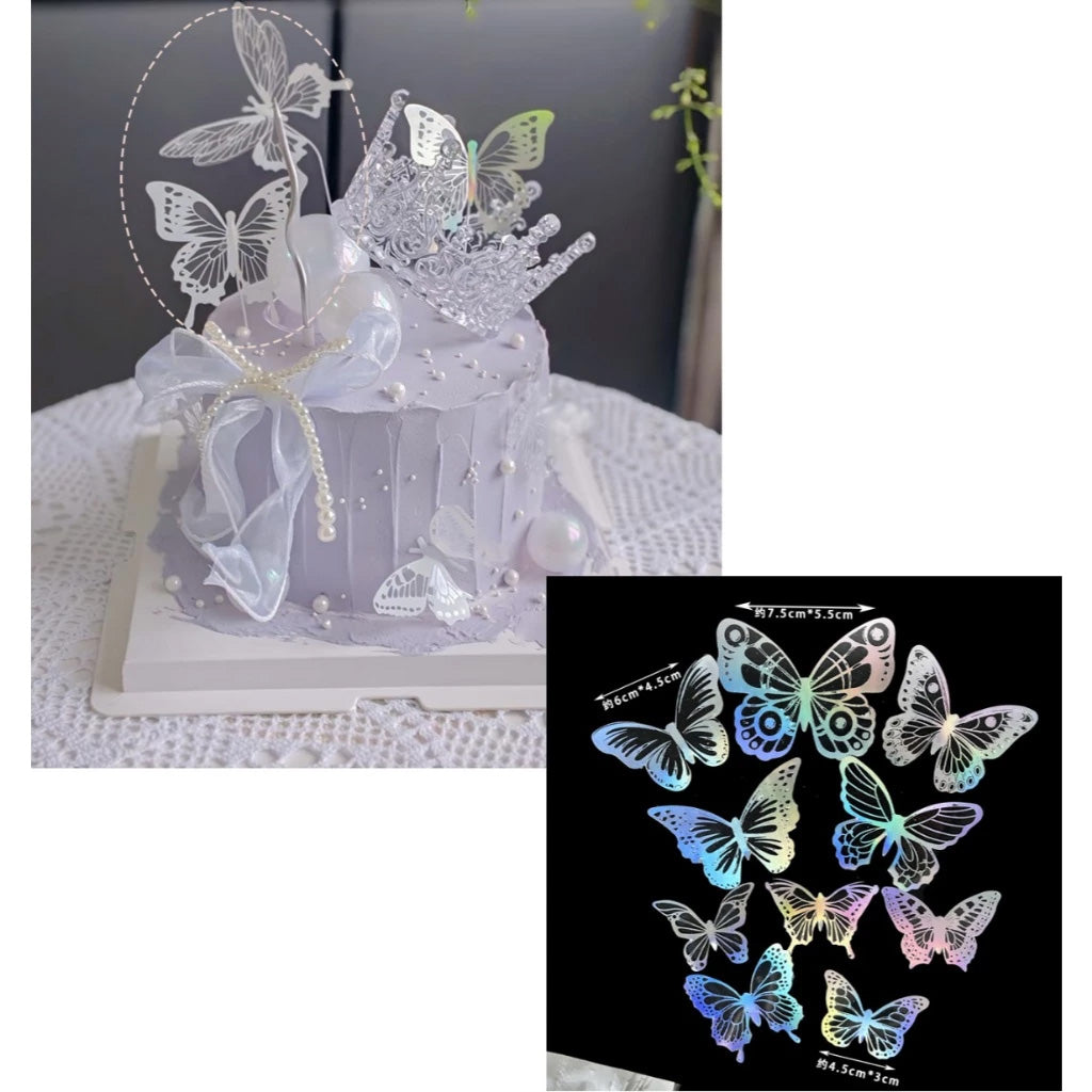Butterfly Cake topper cake decorating toppers pink purple white butterflies
