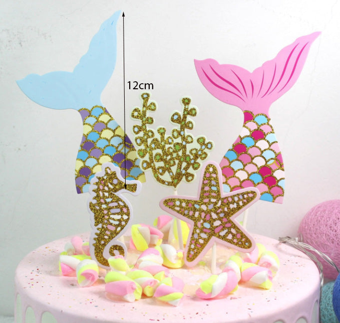 Little Mermaid Cake Topper princess Ariel toy figurine for cake decorating girl's birthday cake