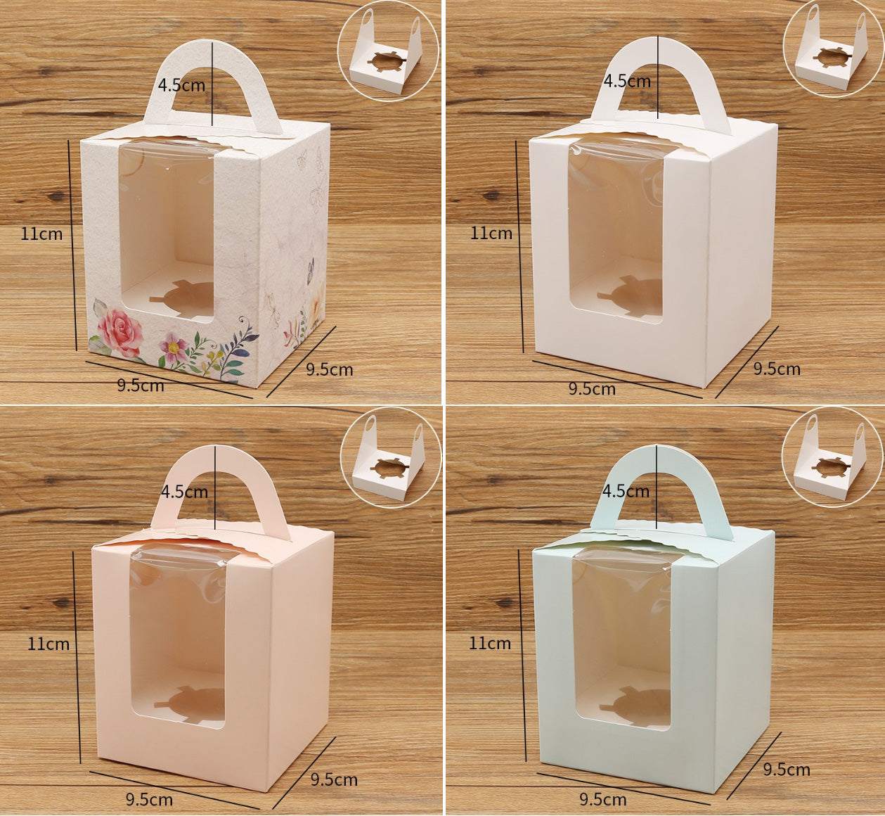 50pcs Cupcake box for single cake cardboard paper boxes succulent plant box