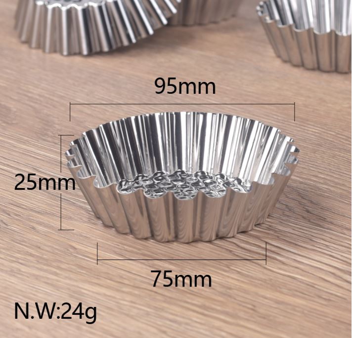 10pcs Fruit Flan Mould Metallic Tart Pan Pastry Case egg tart mould baking cup metallic cake mold