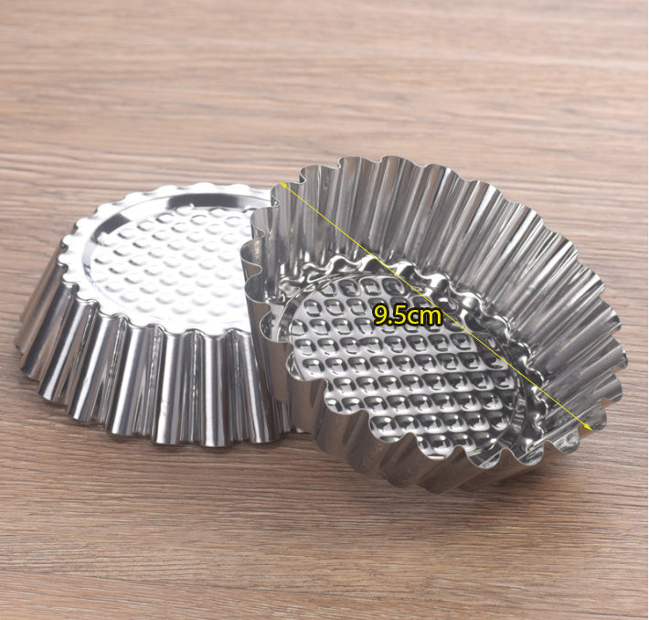 10pcs Fruit Flan Mould Metallic Tart Pan Pastry Case egg tart mould baking cup metallic cake mold