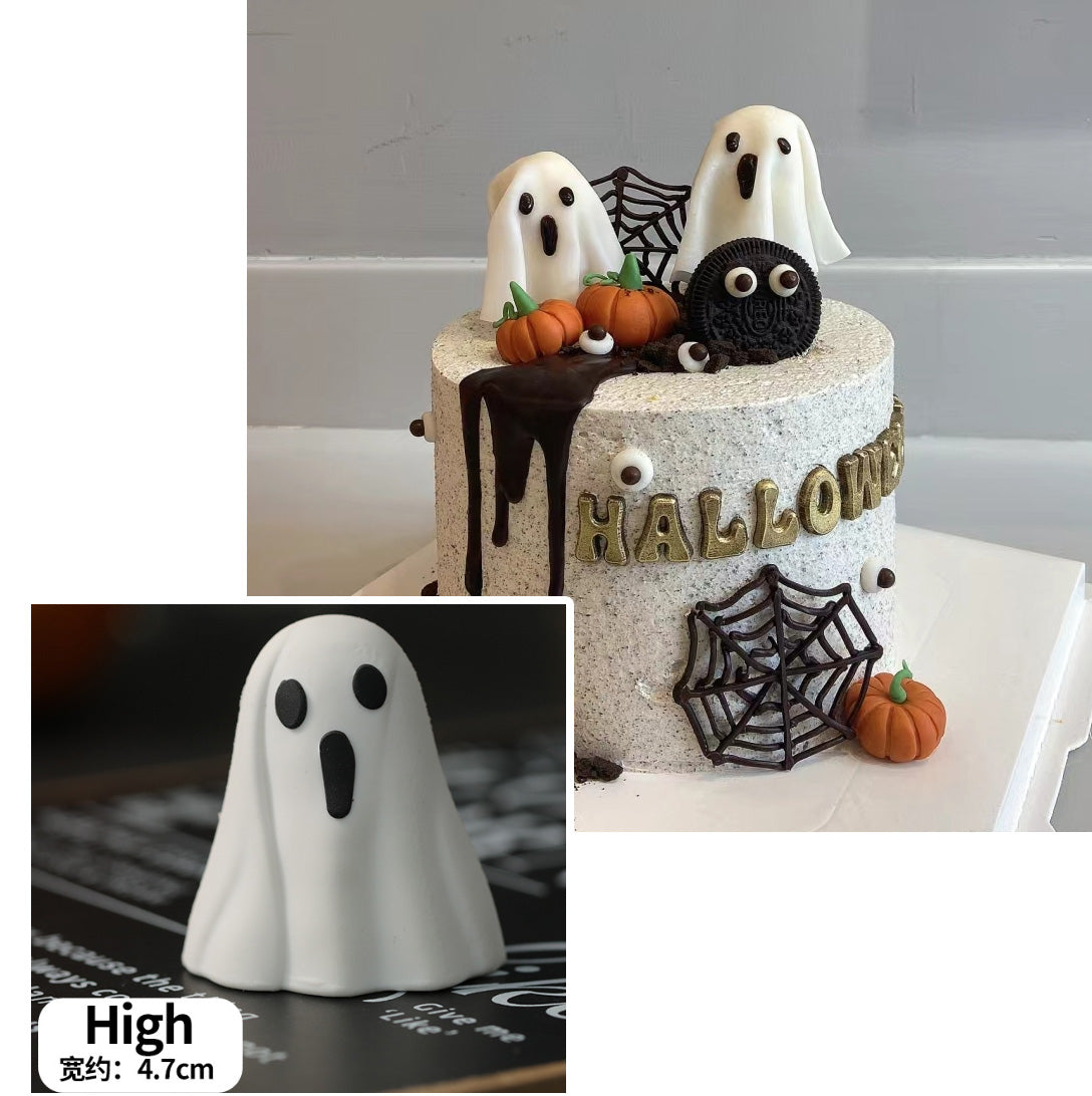 6pcs Halloween cake topper haunted house witch pumpkin cake decoration