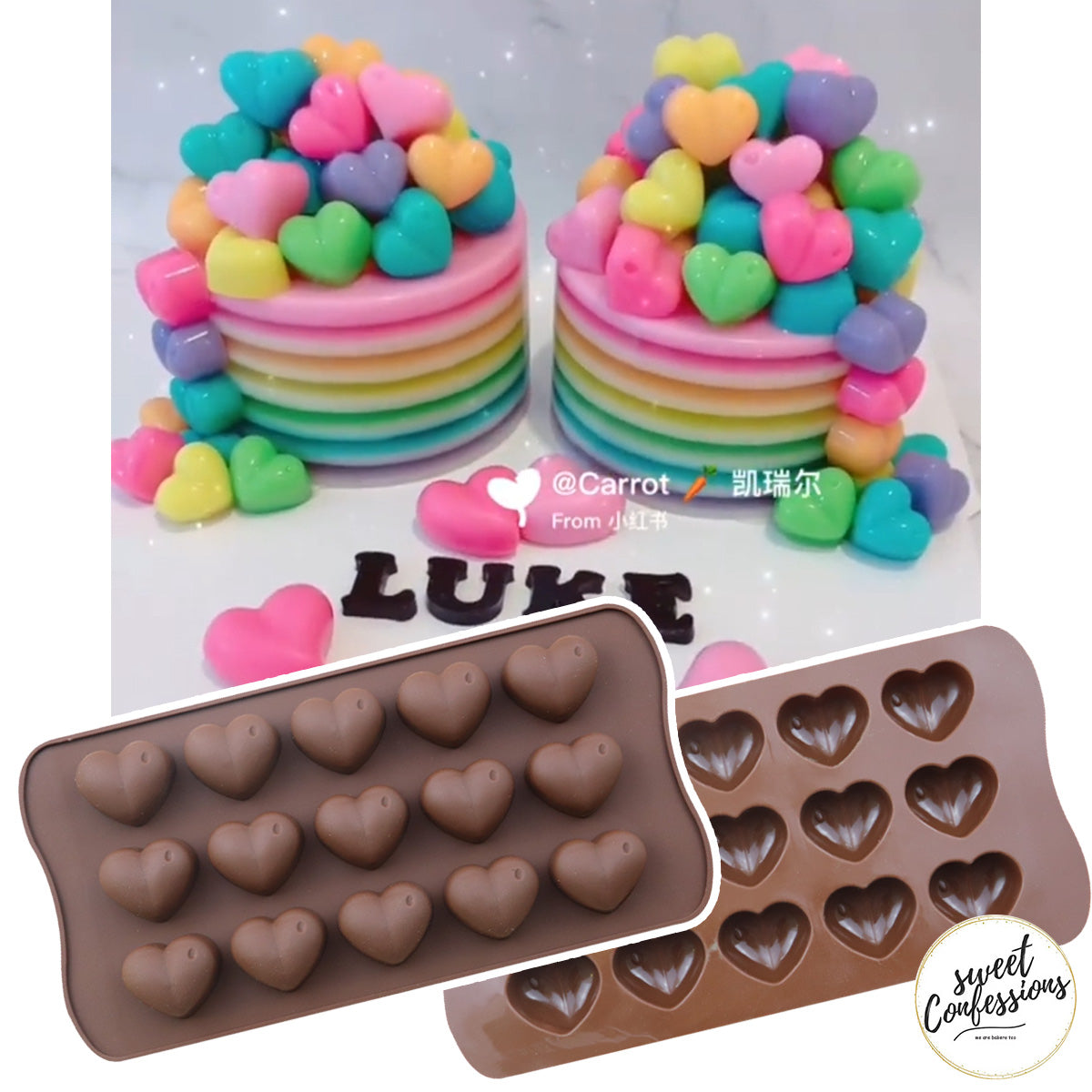 Heart valentine silicone chocolate mould jelly ice cube silicon mold