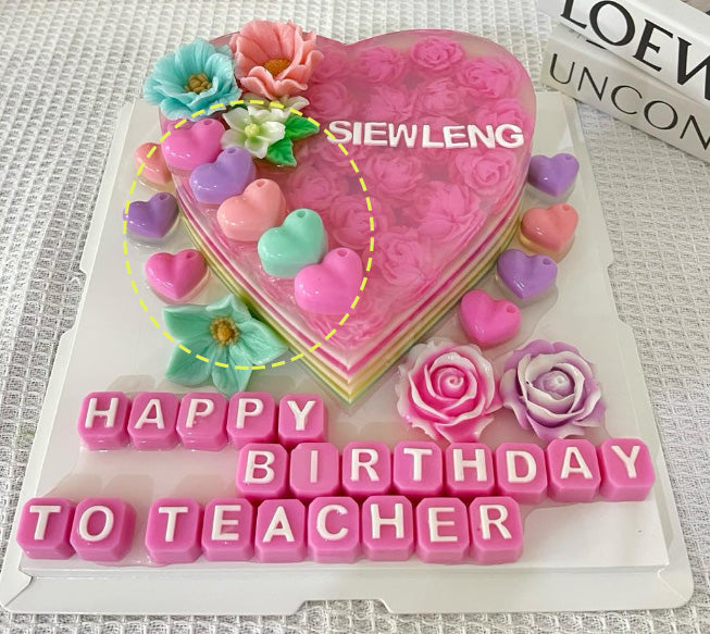 8 inch Heart jelly mould plastic pinata valentine love shape cake mold