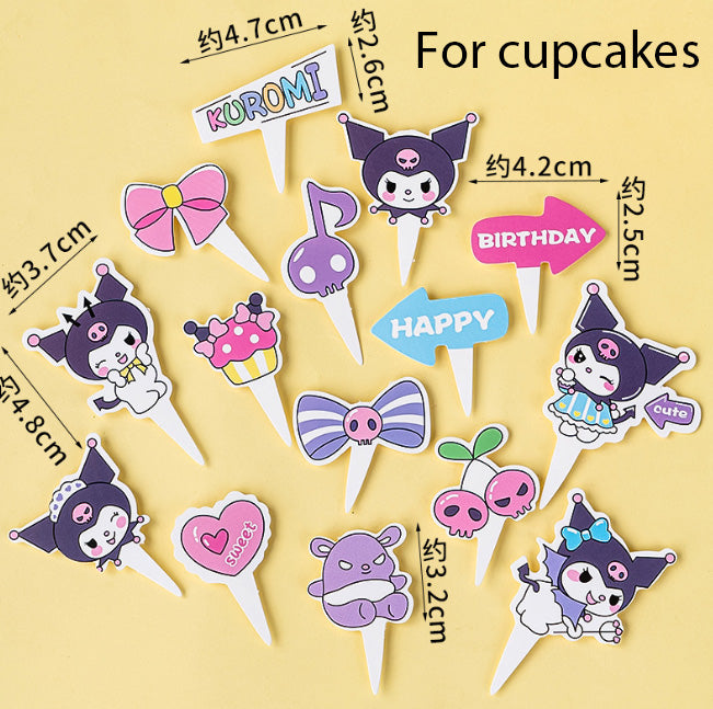 Kuromi Cake Topper figurine cake decoration purple birthday cake Decoration for girl