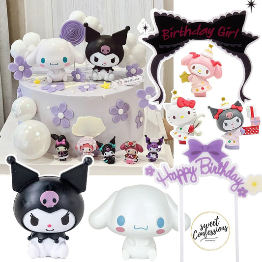 [SG seller] Kuromi cake topper cinnamoroll figurine cake decoration purple cinamoroll birthday cake for girl