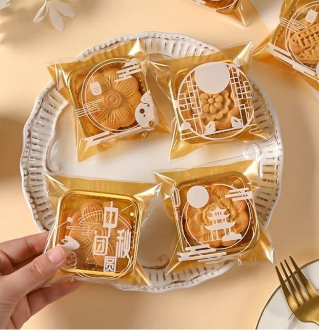 Self adhesive sealing wrapper mooncake bag plastic bag cookie gift packaging