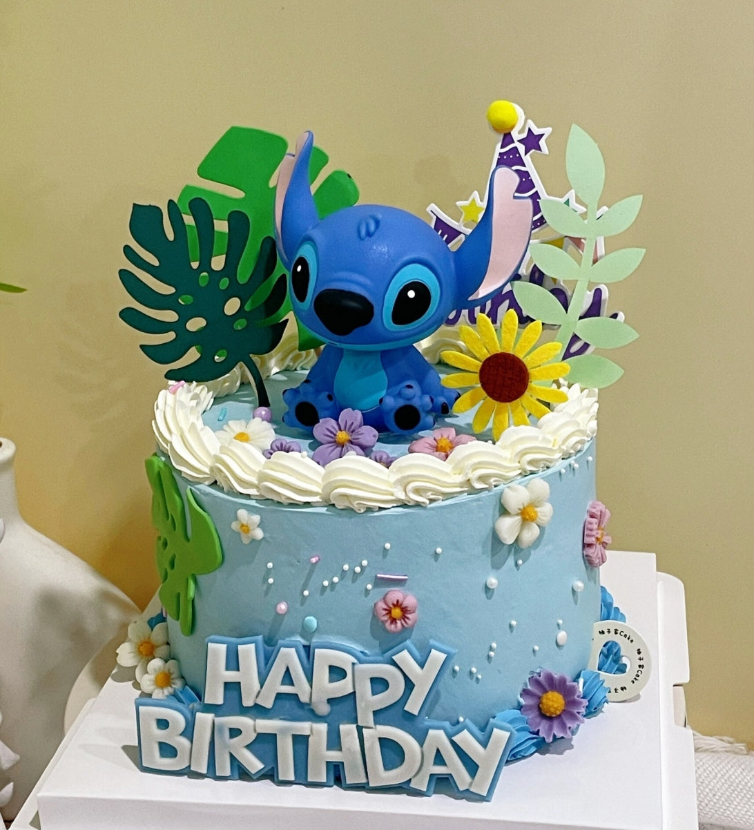 Lilo & Stitch Cake Topper Figurine Cake Decoration Forest Fern Paper Card