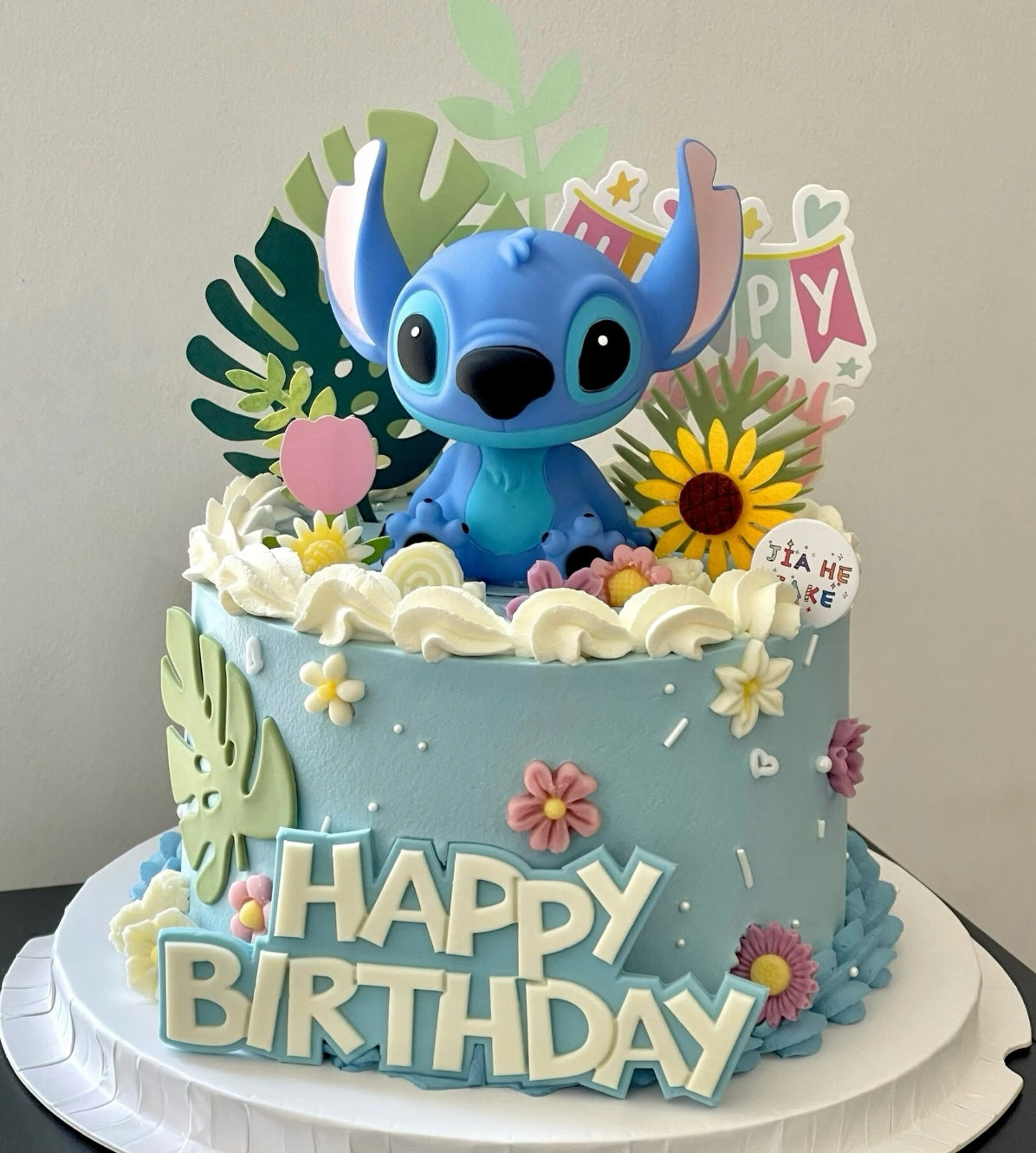 Lilo & Stitch Cake Topper Figurine Cake Decoration Forest Fern Paper Card