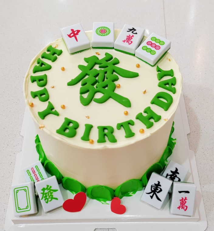 Mahjong cake topper chocolate jelly mahjong Gambling casino cake decoration 麻将蛋糕