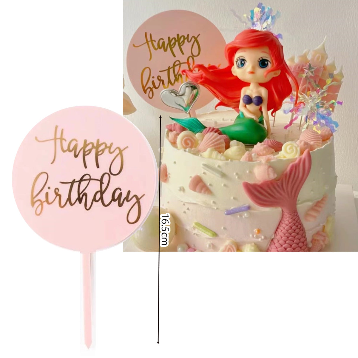 Little Mermaid Cake Topper princess Ariel toy figurine for cake decorating girl's birthday cake