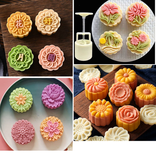 🇸🇬 Rose 50g floral 63g mooncake mould sakura lotus lily mooncake plunger presser mold 中秋月饼模