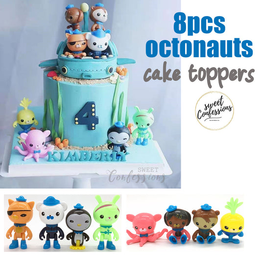 8pcs Octonauts cartoon characters toy figurines for cake decorating or cake toppers