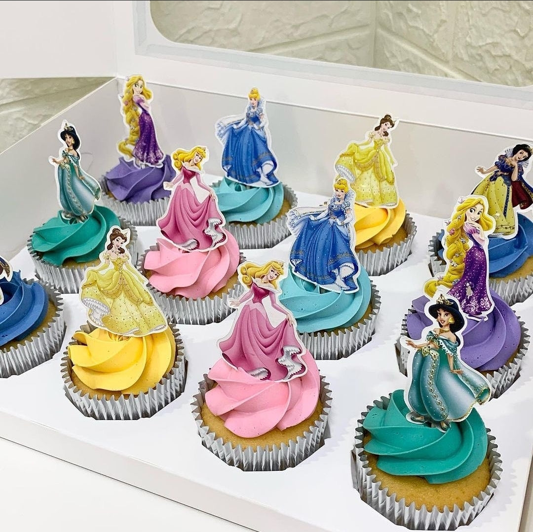 24pcs Disney Princess Cupcake Toppers Cake decoration