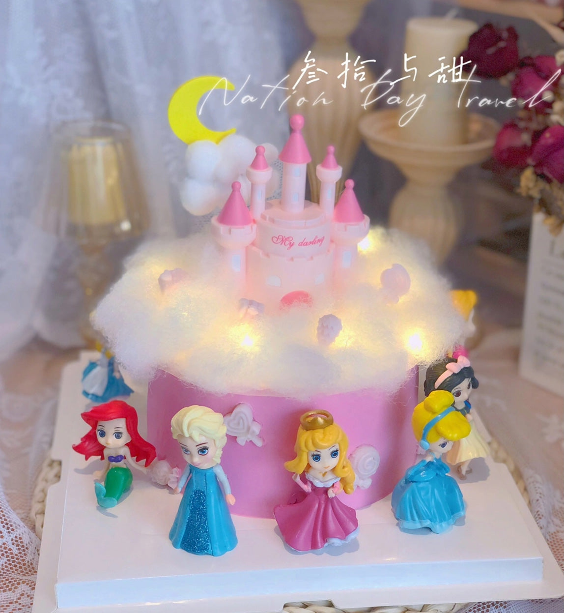 6pcs Disney Princess Figurine Cake Topper